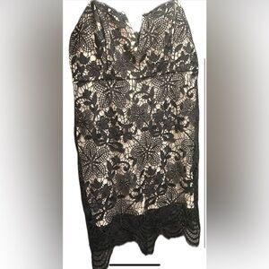 Forever 21 Beige Dress with Black Lace